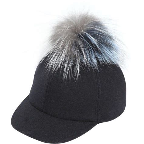 fendi wool felt baseball hat with fur pom pom|Fendi Hats for Men .